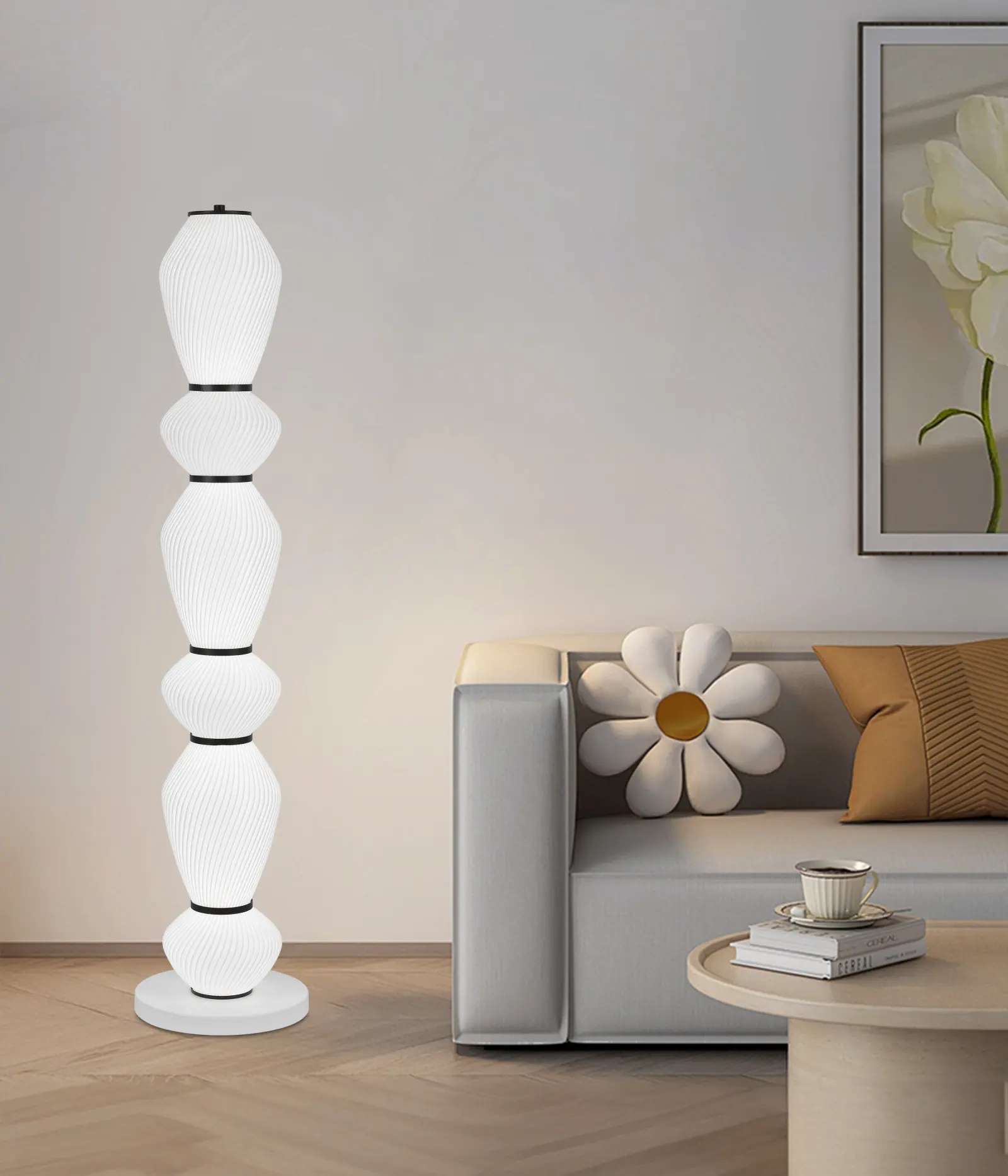 Lampadar LED cu telecomanda 82W Modern LP510/6BK 120Cm Negru