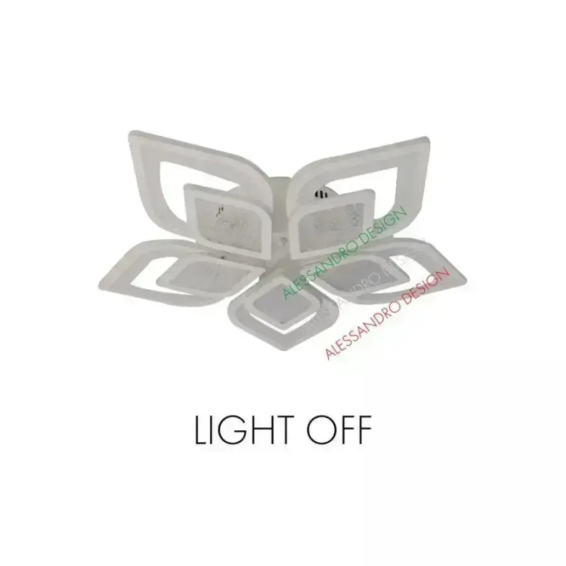 Previzualizare 2: Lustra LED cu telecomanda DALIA 170W, 5 Petale, lumina Rece/Calda/Neutra, Dimabila, Alb