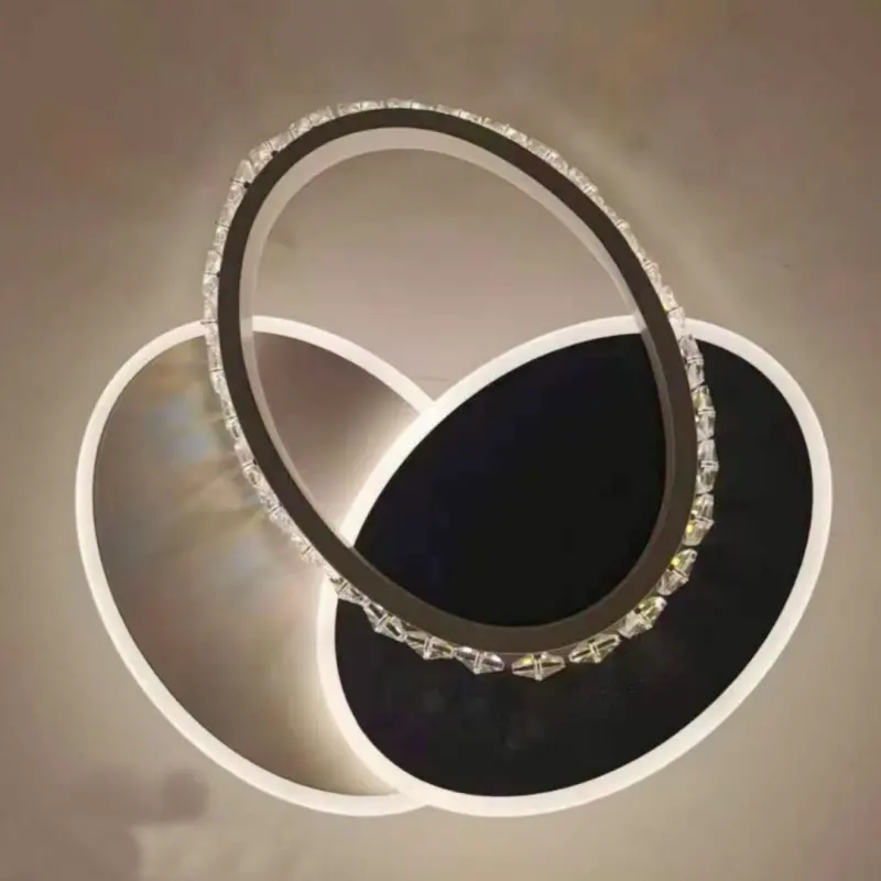 Previzualizare 2: Lustra LED cu cristal PRISMIQ 39W, 3 Ovale, lumina Rece/Calda/Neutra, Negru