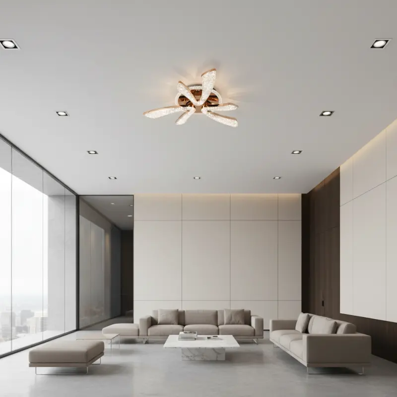 Previzualizare 2: Lustra LED CHARM Eleganza cu telecomanda si cristal, 44W, Ø50cm, 3 Surse, Lumina Rece/Calda/Neutra, Dimabila, Auriu