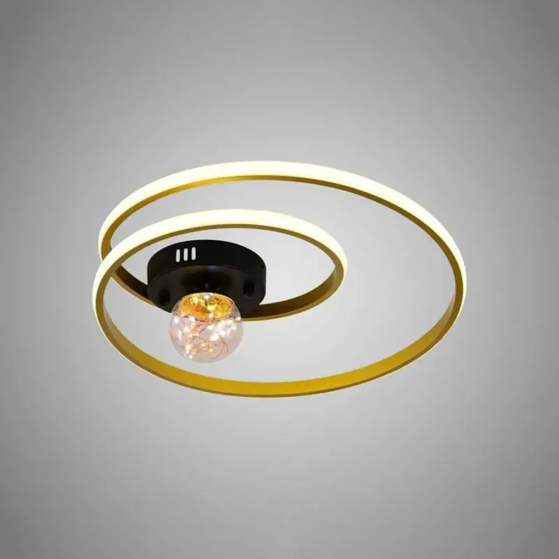 Previzualizare 2: Lustra LED cu telecomanda ISELIN 96W, lumina Rece/Calda/Neutra, Dimabila, Auriu