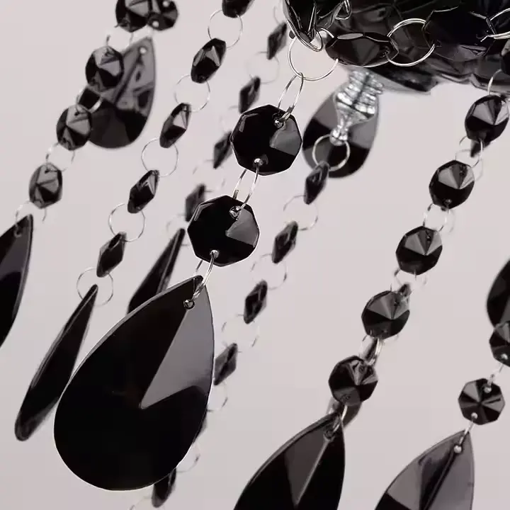 Previzualizare 2: Candelabru Cristal AUGUST Eleganza, 3xE14, Diametru 48cm, Negru, Inaltime Reglabila