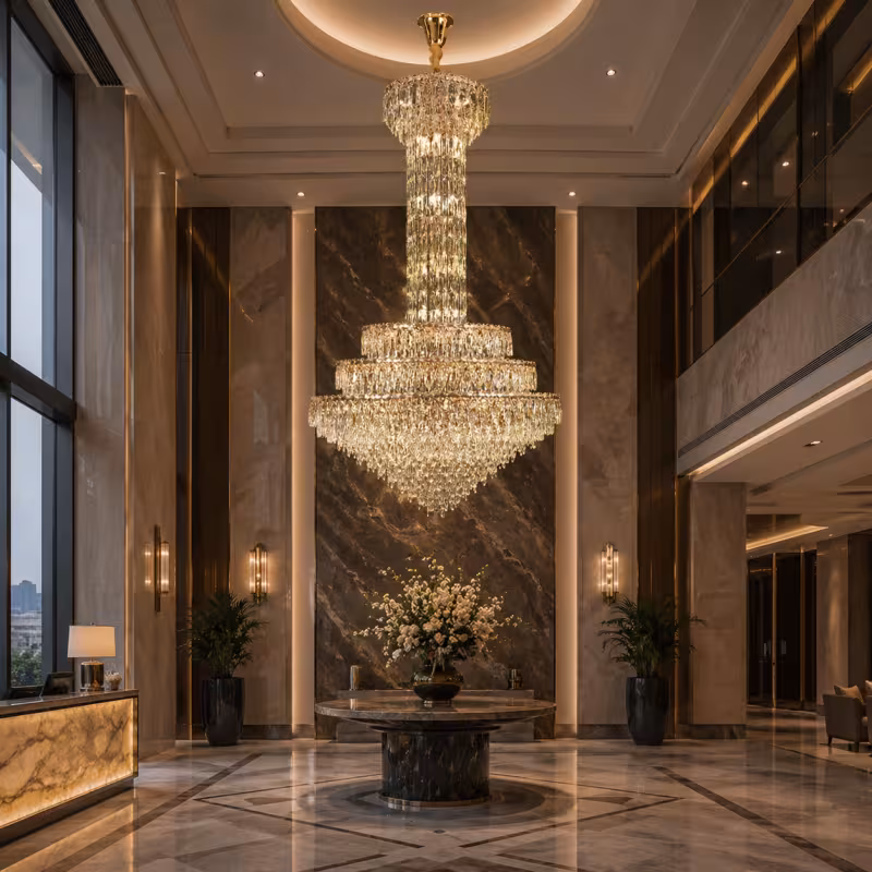 Previzualizare 3: Candelabru Cristal GRAND 87xE14, D138 cm, Auriu, Inaltime Reglabila, Metal si Cristal
