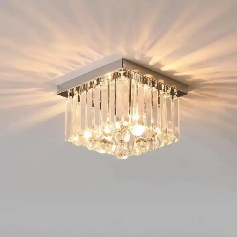 Previzualizare 2: Lustra Cristal MARTINEZ Linear Luxe, Diametru 35cm, 4x E14, Crom Lucios