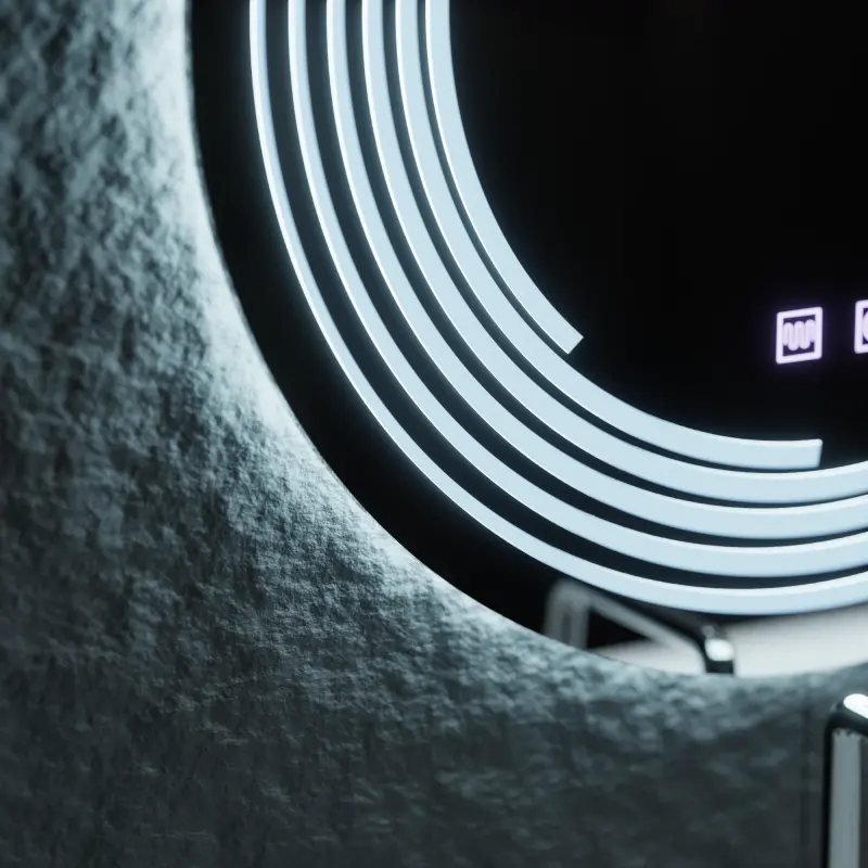 Previzualizare 2: Oglinda LED Rotunda, 60cm, Lira Touch, Sistem Dezaburire, Dimabila