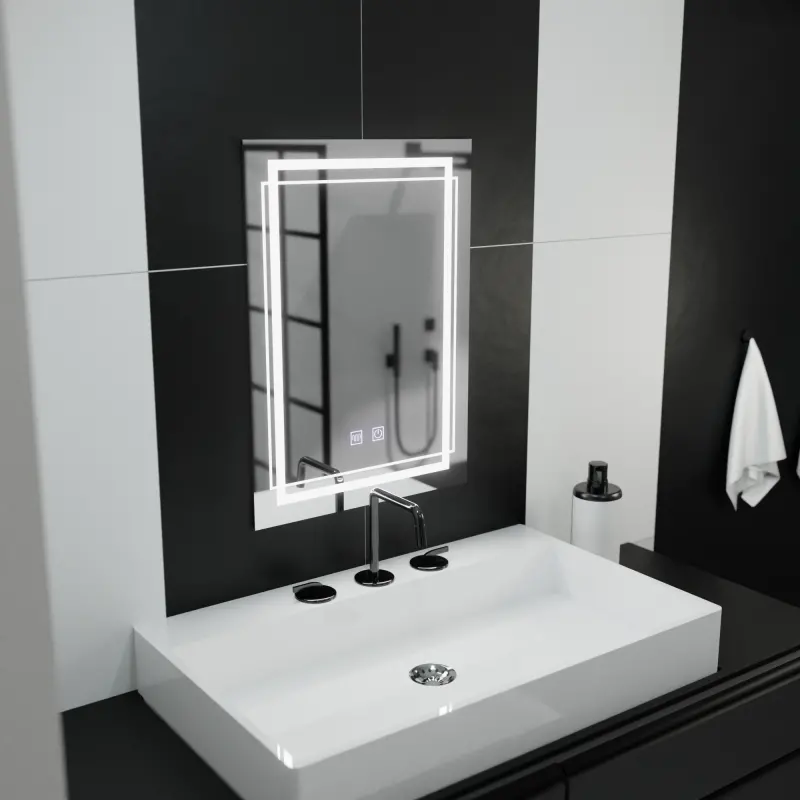 Previzualizare 2: Oglinda LED Rectangulara, 60x80cm, KOVEN Touch, Sistem Dezaburire,Dimabila