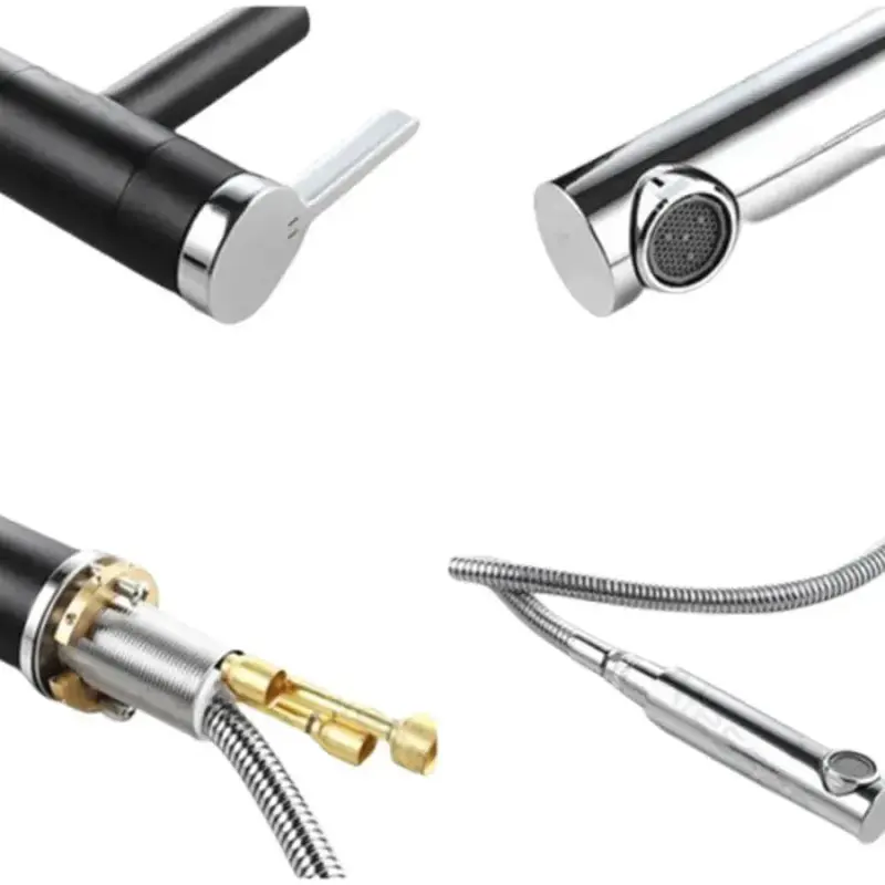 Previzualizare 3: Baterie Lavoar cu Dus Extractibil, Alama Sanitara, Negru, WZX/2022