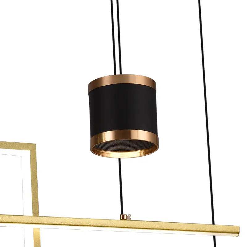 Previzualizare 3: Lustra LED suspendata cu telecomanda DENISSE 81W, lumina Rece/Calda/Neutra, Dimabila, Auriu, Inaltime Reglabila, 2233/4GD