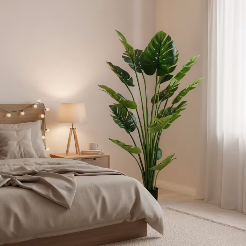 Previzualizare 3: Planta Artificiala Tip Monstera Deliciosa, Cu Frunze Bogate, 180 cm, Verde
