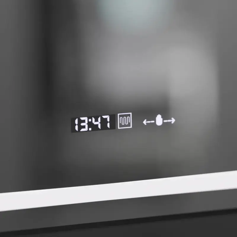 Previzualizare 2: Oglinda LED Rectangulara, 50x70cm, Eclat MotionGlow Marcello, Sistem Dezaburire, Ceas & Termometru, Lupa Cosmetica, Dimabila