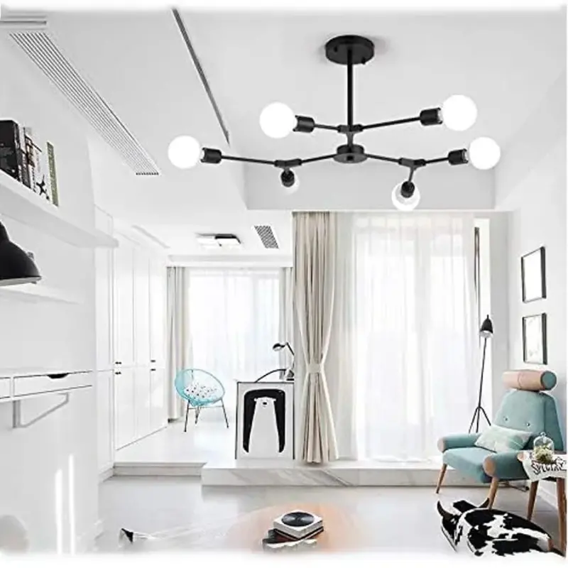 Previzualizare 3: Lustra Architek Hexa, 6xE27, 90x80, Negru, Metal