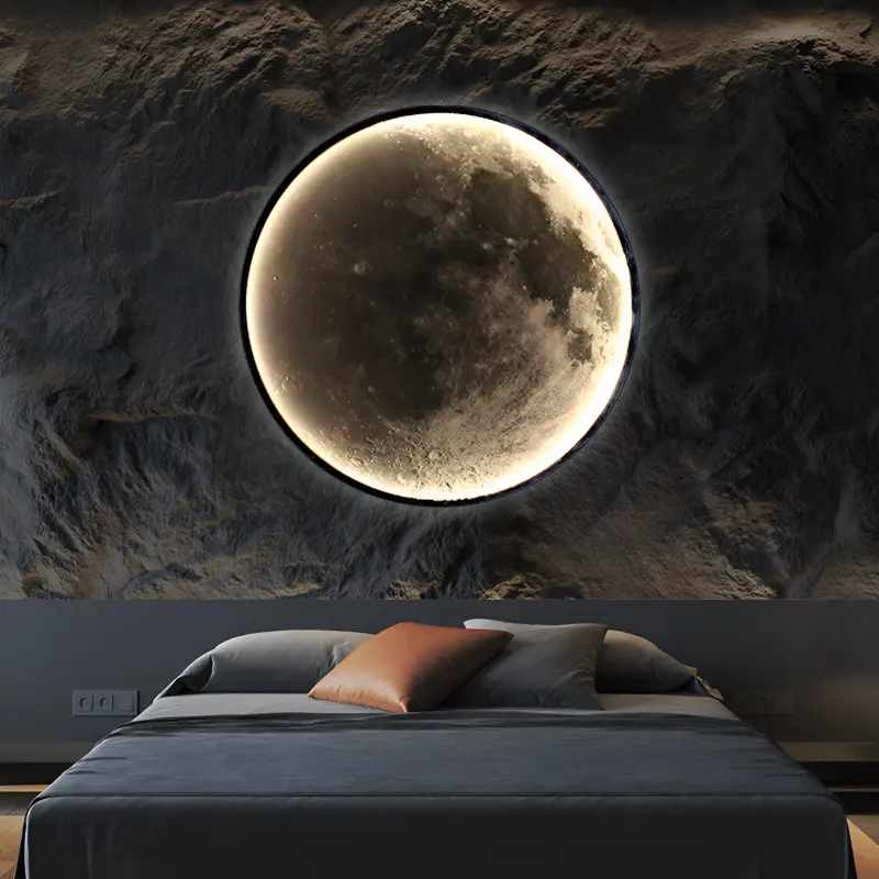 Aplica LED, Decorativa, Luna 83W Diametru 120CM Lumina Rece/Neutra/Calda Black