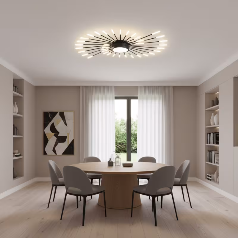 Previzualizare 2: Lustra LED KALESA Grande, Lumina Neutra 4000K, 28W, Alb, Metal si Acril