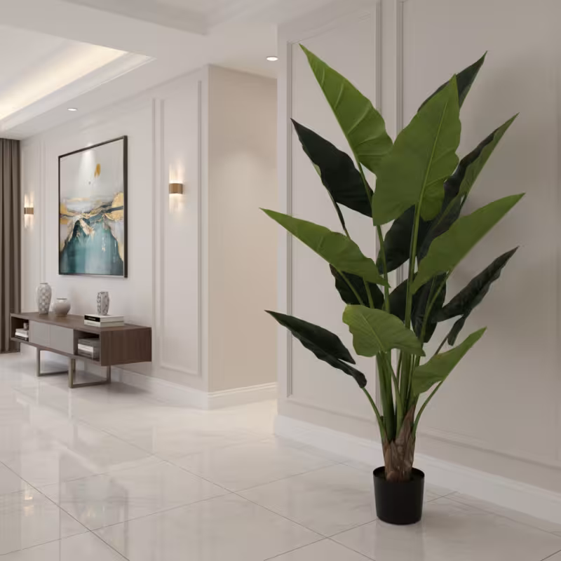 Previzualizare 2: Planta Artificiala Tip Alocasia, 14 frunze, 170 cm, Verde
