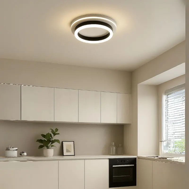 Previzualizare 4: Lustra LED MODERNA 25W, Diametru 20cm, Rotunda, lumina Rece/Calda/Neutra, Negru