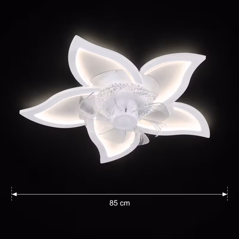 Previzualizare 4: Lustra LED Ventilator DAFIA cu Telecomanda, 49W, D85cm, Lumina Rece/Neutra/Calda, Metal si Plastic, Alb