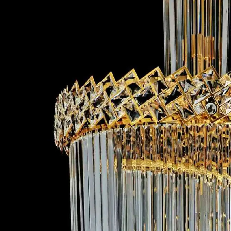 Previzualizare 2: Candelabru Cristal CC800/700X2100GD, 33xE14, Diametru 70cm, Inaltime 210cm, Auriu Lucios, Inaltime Reglabila, Design Elegant