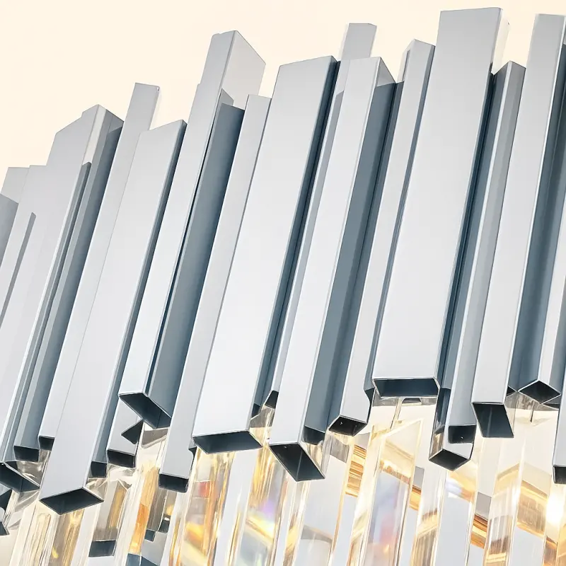 Previzualizare 2: Candelabru Cristal BLOIS Ascendere E14, Diametru 60cm, Argintiu, Inaltime Reglabila
