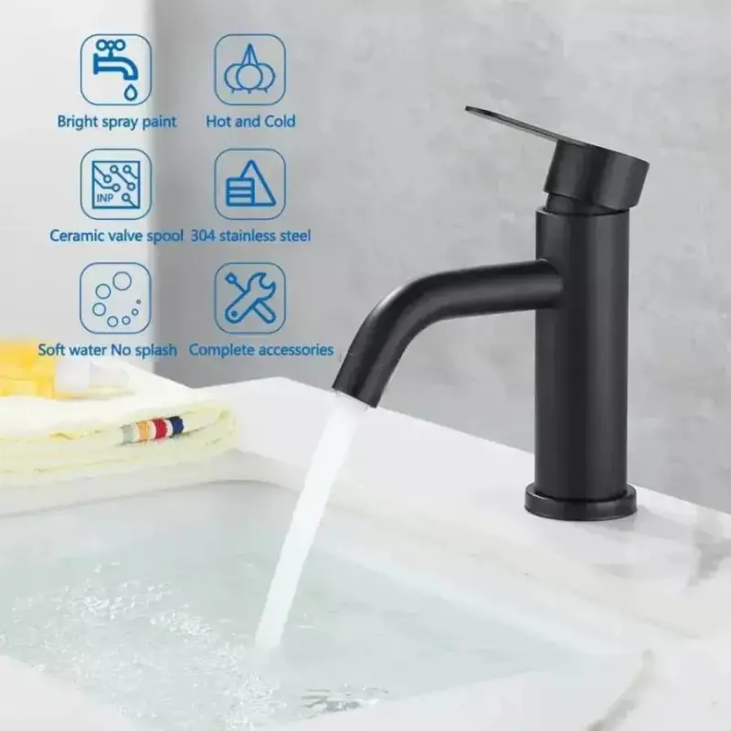 Previzualizare 3: Baterie Lavoar, Inox SUS304, Negru, HS/LY007