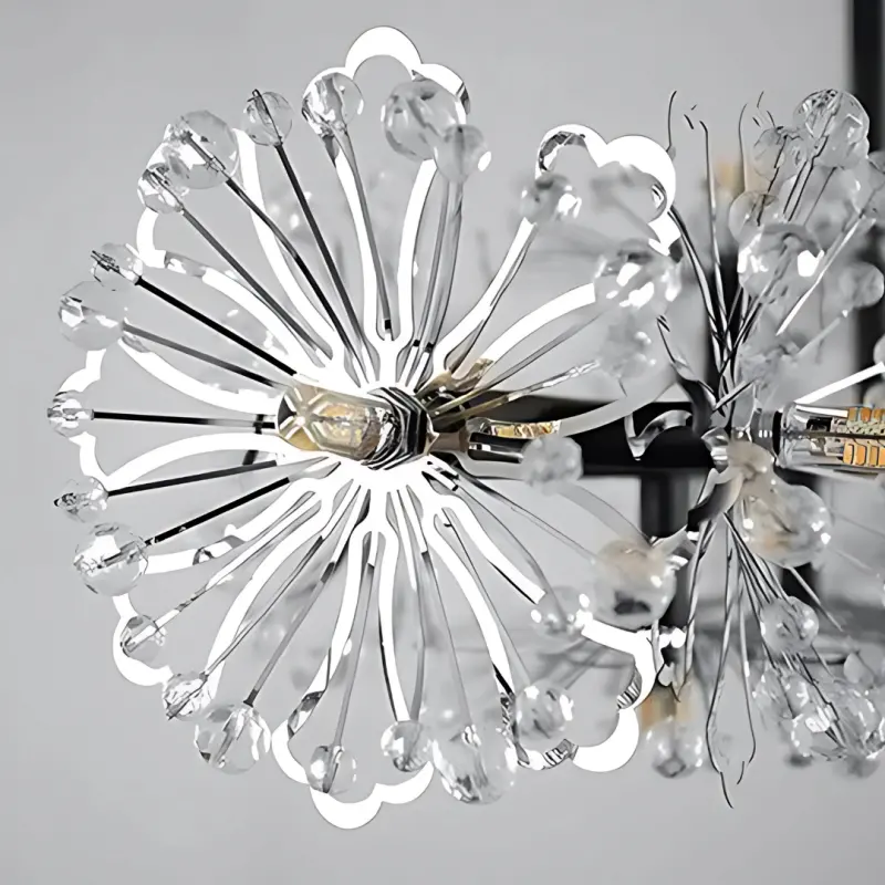 Previzualizare 4: Candelabru Cristal PETERHOF Magno, Diametru 62cm, 20X G4, Negru, Inaltime Reglabila