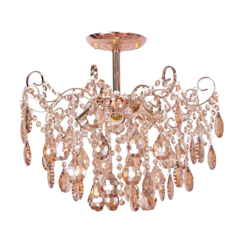 Previzualizare 2: Candelabru Cristal Fiamma, 4x E27, Diametru 50cm, Auriu