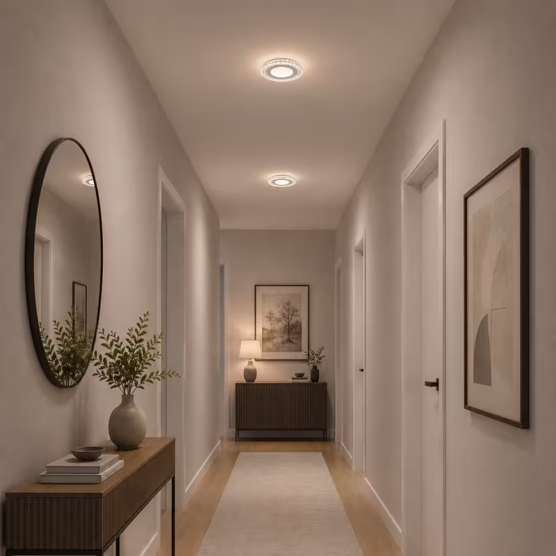 Lustra LED CELUN, 33W, Diametru 21cm, Lumina Calda/Neutra/Rece, Alb, Metal si Acril