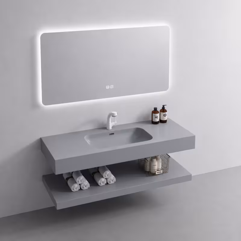 Set Mobilier KROSS pentru Baie, 80cm, 3 Piese, Gri
