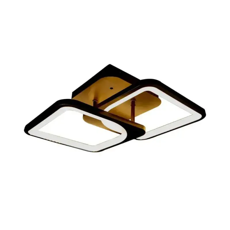 Previzualizare 2: Lustra LED cu telecomanda ZOE 27W, 2 Patrate, lumina Rece/Calda/Neutra, Dimabila, Negru