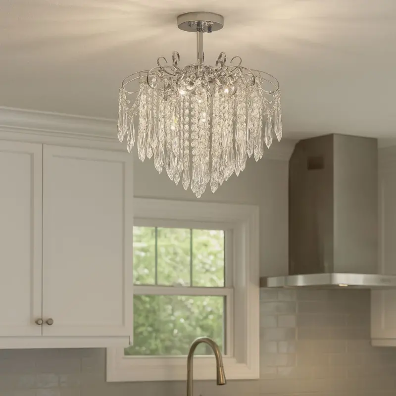 Previzualizare 3: Candelabru Cristal EDINBURGH Eleganza, 5xE27, Diametru 47cm, Crom Lucios