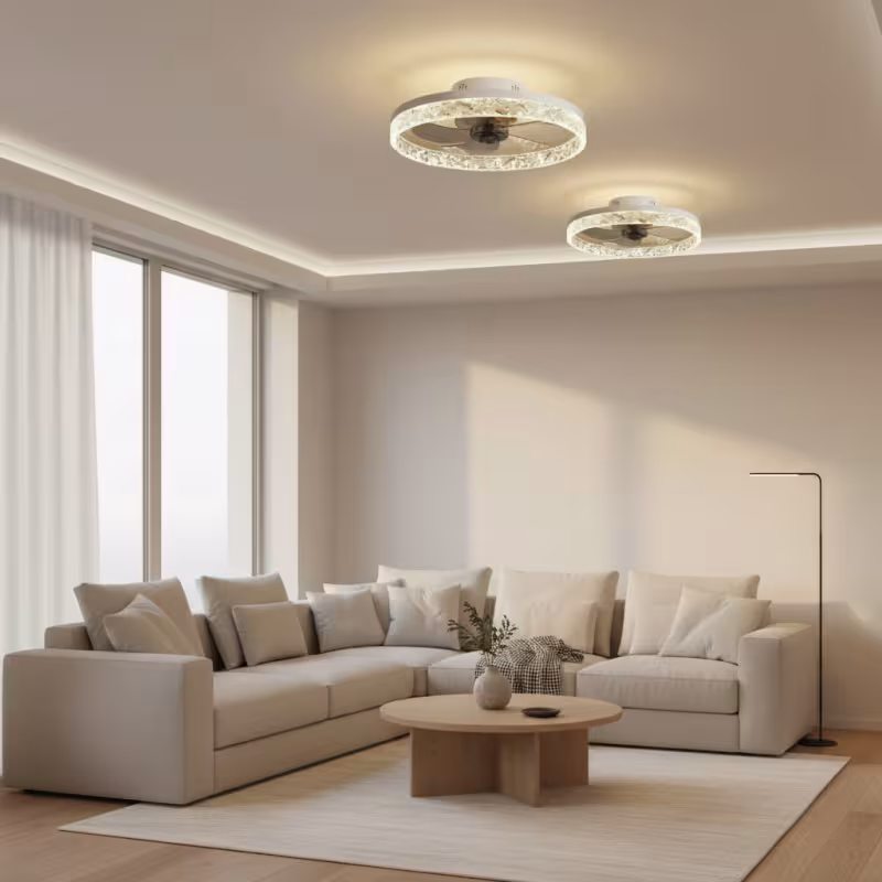 Previzualizare 4: Lustra LED VEYA cu Telecomanda, 38W, D50cm, Lumina Rece/Neutra/Calda, Metal si Plastic, Alb