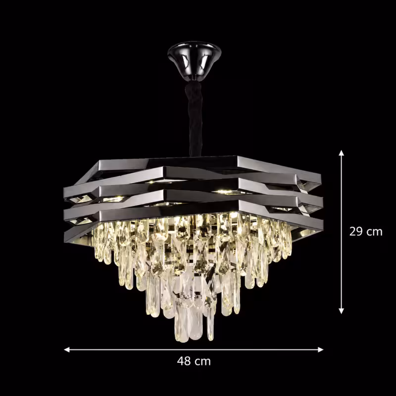 Previzualizare 4: Candelabru Cristal HEXA Ø48cm 8xE14 Negru