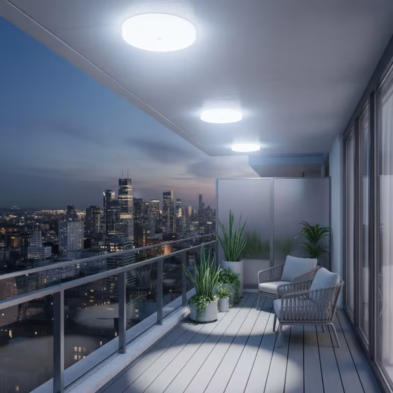 Previzualizare 2: Plafoniera LED PL8001, D22cm, IP44, 8W, Lumina Rece 6000k, Plastic, Alb