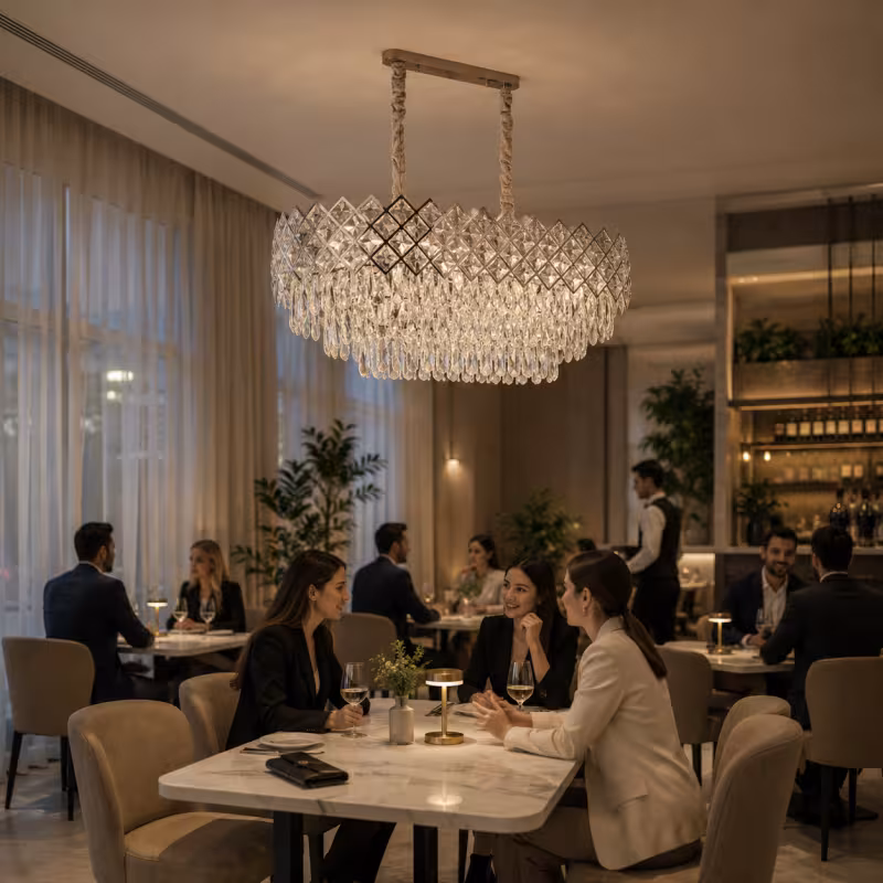 Previzualizare 2: Candelabru Cristal VECTORIA Supremo, 10xE14, Diametru 75x39cm, Crom Lucios, Inaltime Reglabila, Metal si Cristal