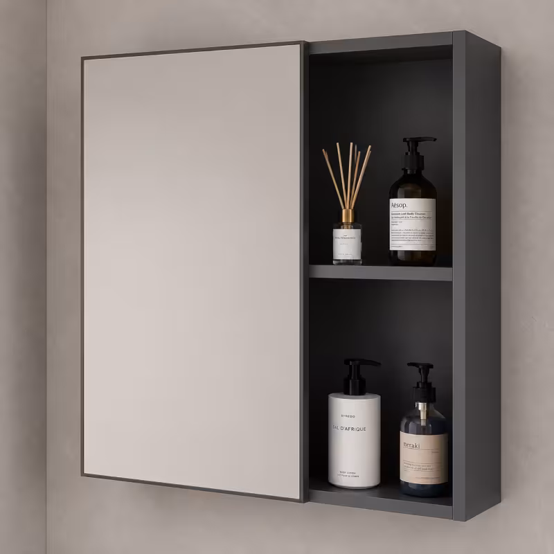 Previzualizare 4: Set Mobilier EVOQ pentru Baie ,Latime 70cm, 2 Piese, Gri si Alb