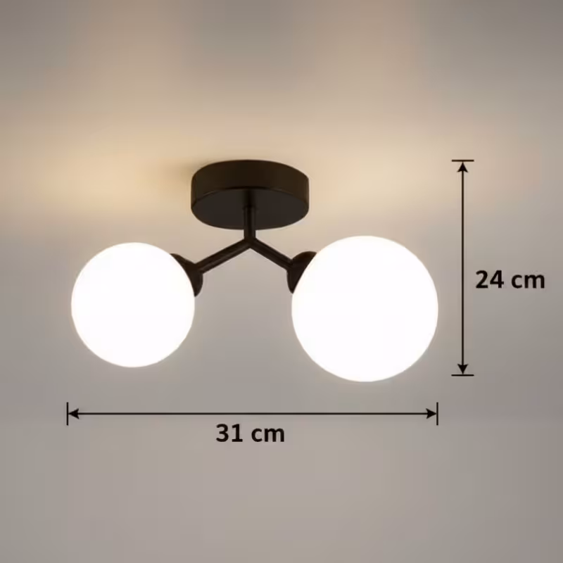 Previzualizare 4: Lustra LED si cristal ORBS, 31cm, 2xG9, Globuri, Negru