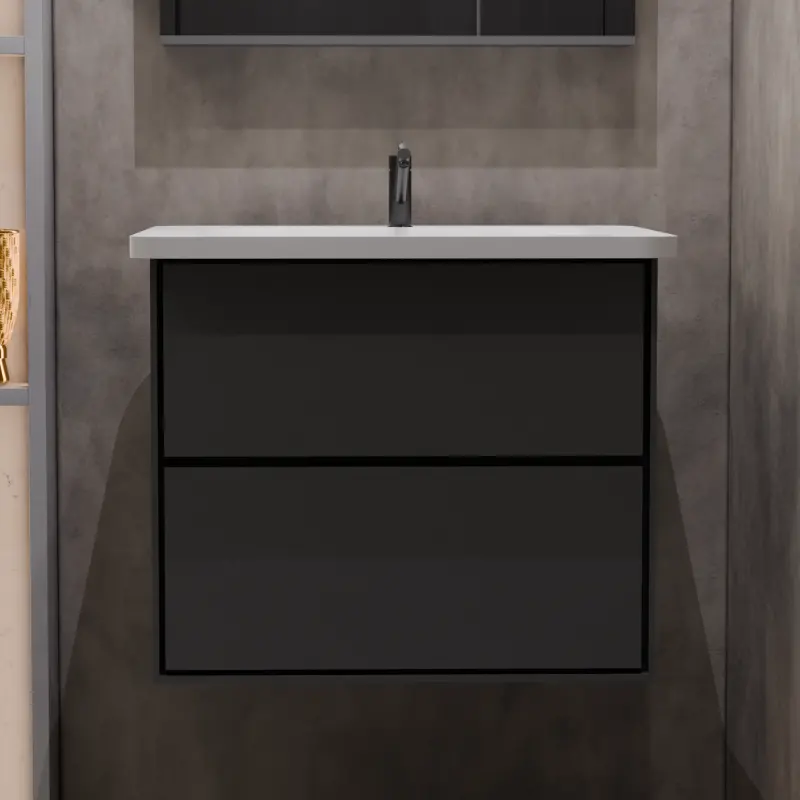 Previzualizare 2: Set Mobilier pentru Baie SANTORINI, 60x50cm, 2 Piese, Gri si Alb