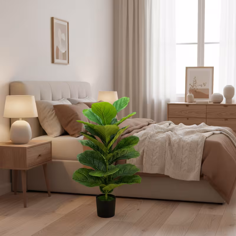 Previzualizare 2: Planta Artificiala Copac Tip Smochin, 70 cm, Verde, cu Ghiveci
