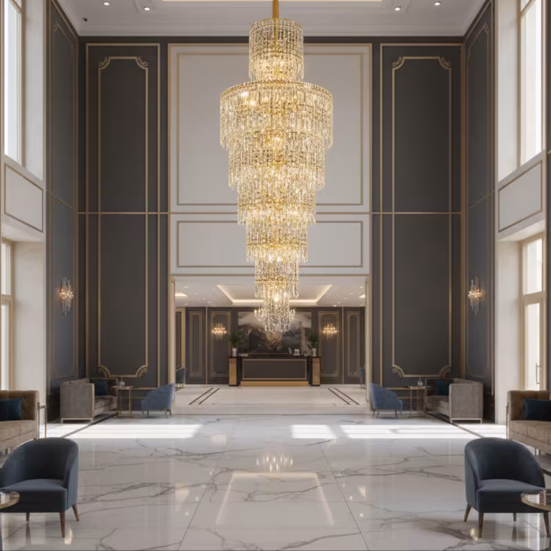 Previzualizare 2: Candelabru Cristal FALL Regalis, 29xE14, D80 cm, Auriu, Metal si Cristal