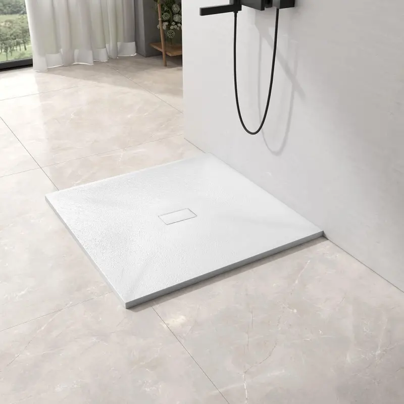Previzualizare 3: Cadita de dus patrata 90x90 cm, slim 3 cm, alb lucios