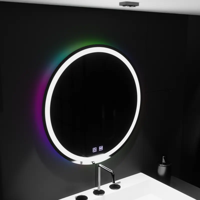 Previzualizare 4: Oglinda LED Rotunda 60cm, Spectrum Touch, RGB, Sistem Dezaburire