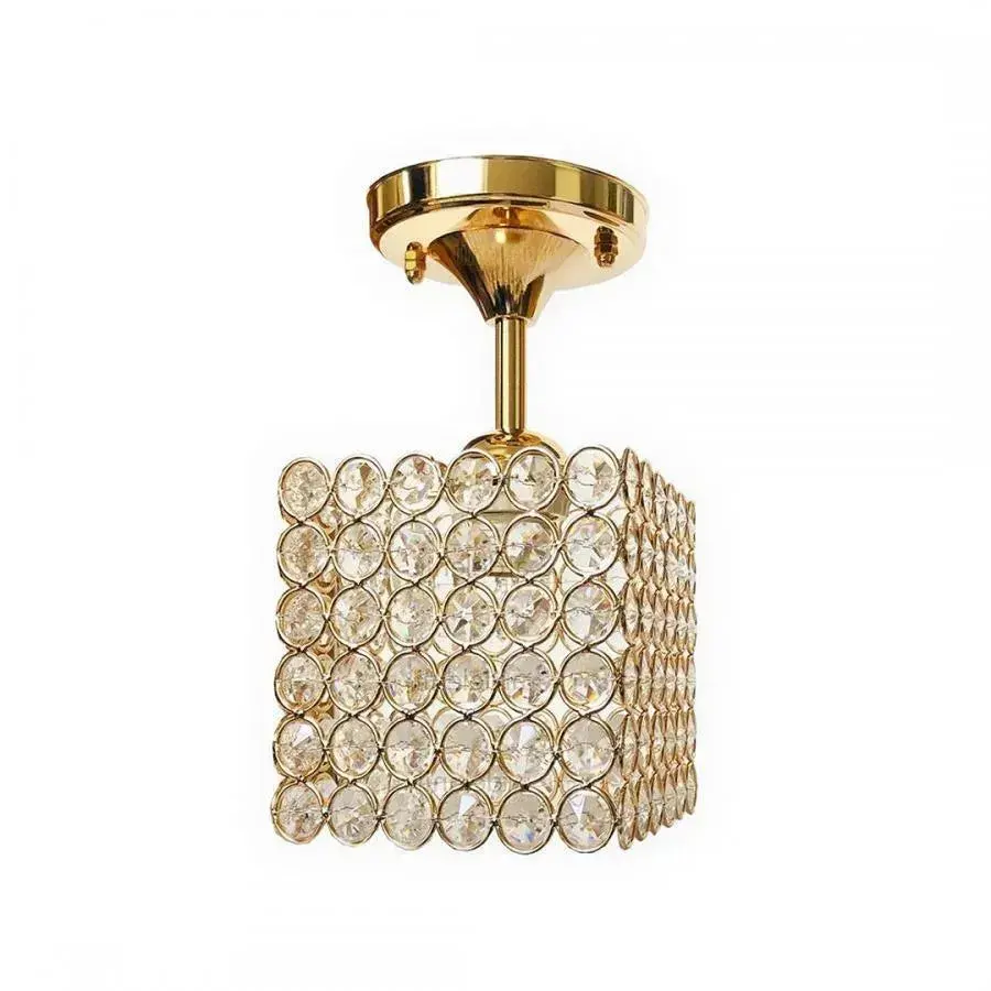 Lustra Catrina Cristal, 1 x E27, Patrat, Auriu