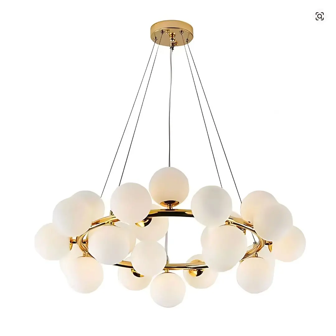 Lustra LOFT Chamber, 25x G9, Alb Auriu, Metal, Inaltime Reglabila, Modern