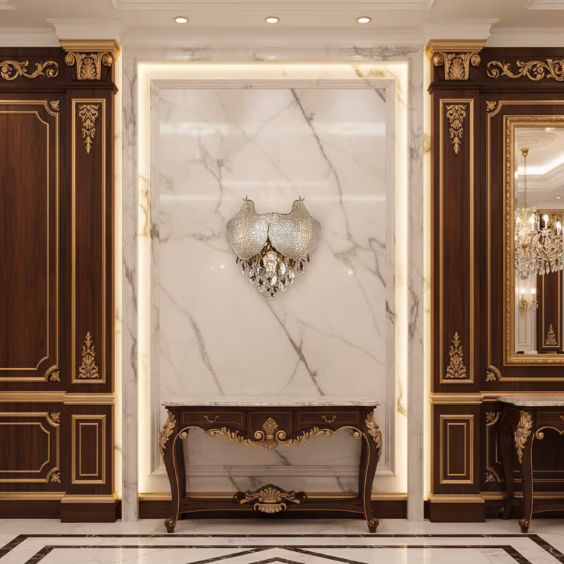 Previzualizare 2: Aplica Cristal LUXE, 3xE14, Diametru 30 cm, Inaltime 31 cm, Auriu Lucios, Design Elegant