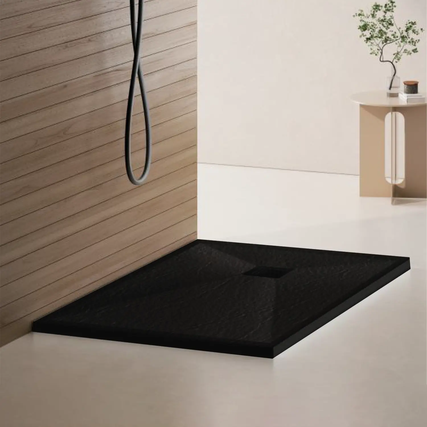 Cadita de dus dreptunghiulara 70x90 cm, slim 3 cm, negru