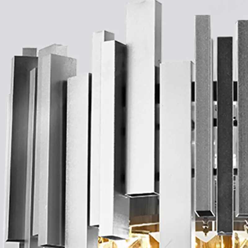 Previzualizare 3: Candelabru Cristal BLOIS Petito 3xE14, Diametru 30cm, Argintiu, Inaltime Reglabila