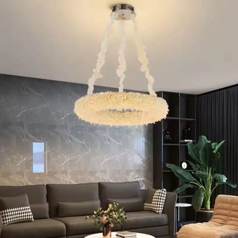 Previzualizare 3: Candelabru Cristal cu Telecomanda, PRAGA Magno, 33W, Lumina Calda/Rece/Neutra, Diametru 55cm, Auriu, Inaltime Reglabila