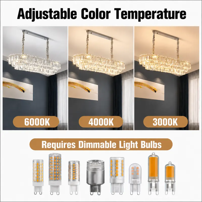 Previzualizare 3: Candelabru Cristal NAVOIY 12x E14, 100cm, Metal si Cristal, Crom Lucios, Inaltime Reglabila