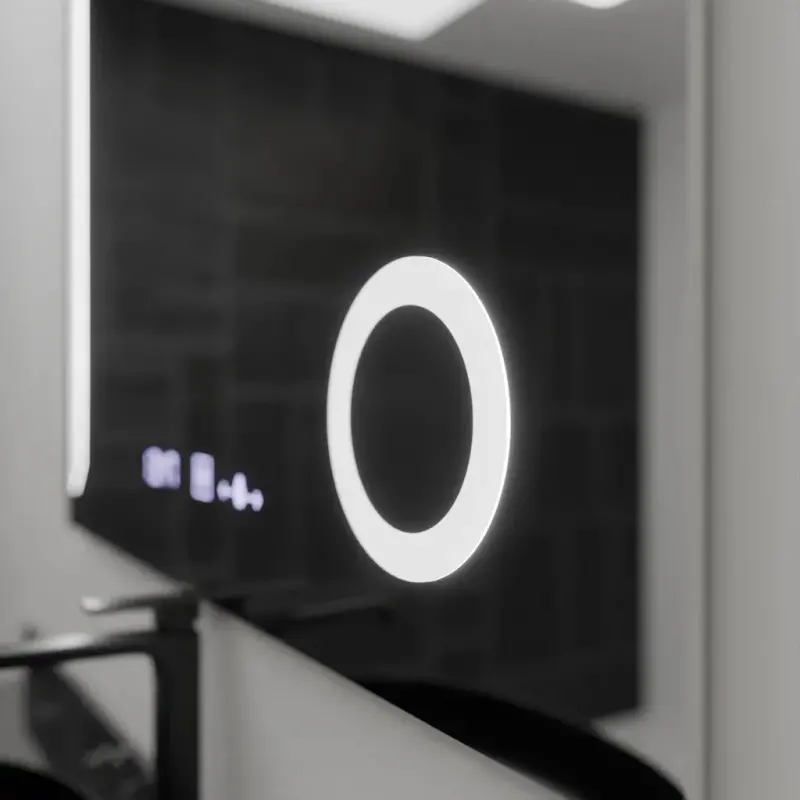 Previzualizare 4: Oglinda LED Rectangulara, 100x80cm, Precision MotionGlow Marcello, Sistem Dezaburire, Ceas & Termometru, Lupa Cosmetica, Dimabila