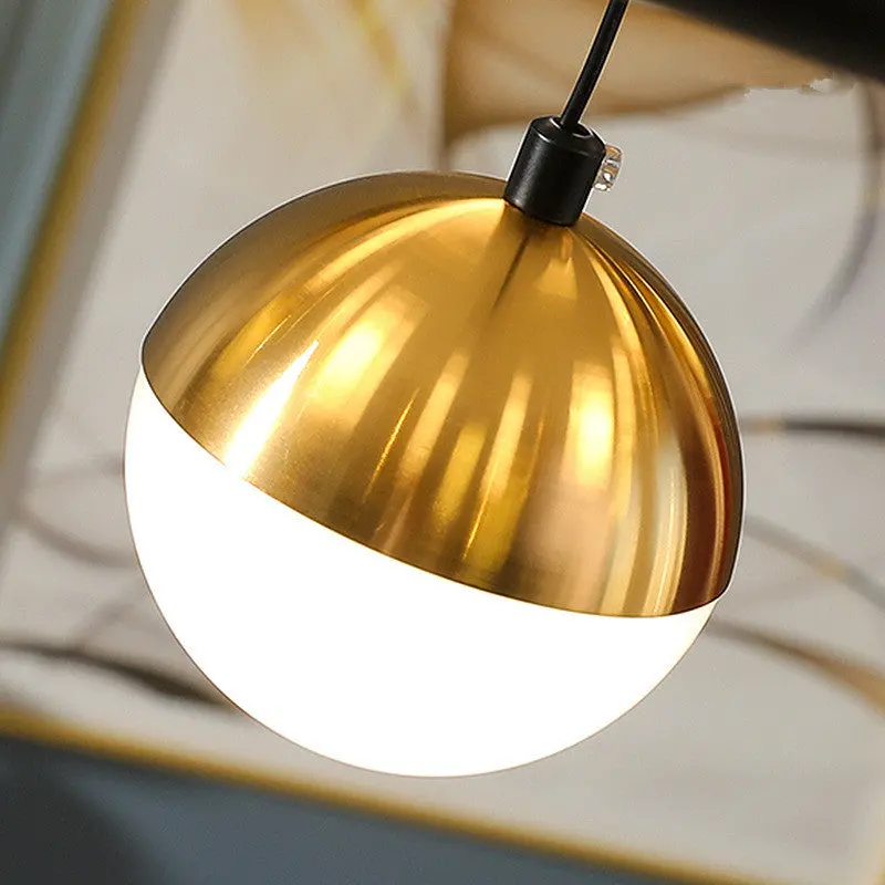 Previzualizare 2: Lustra Suspendata LED Acril Estella cu Telecomanda, 30W, Dimabila, 3000K/4000K/6000K, Auriu, Metal si Acril