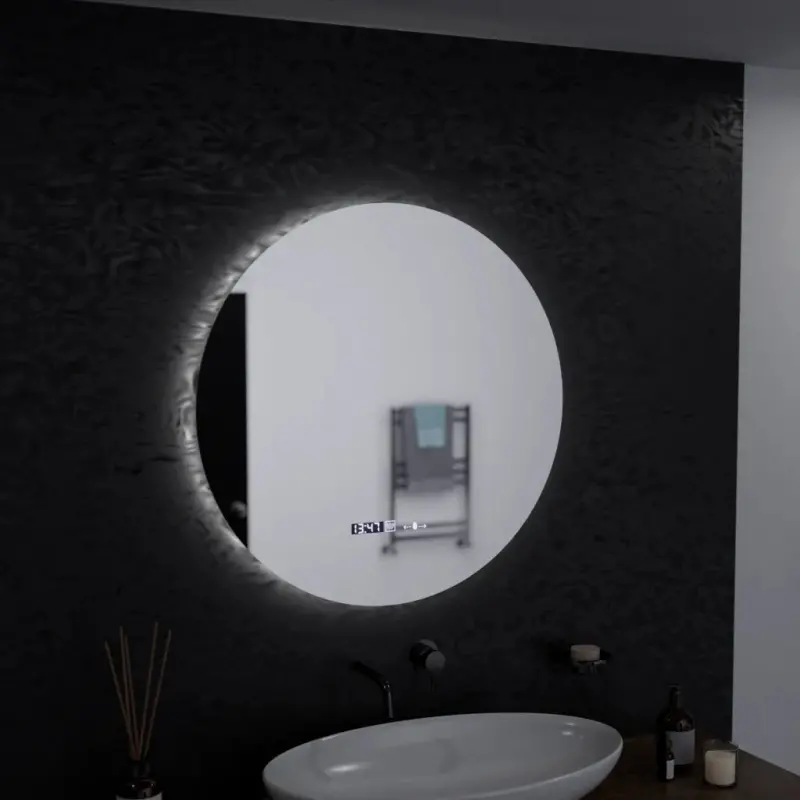 Previzualizare 3: Oglinda LED Rotunda, 60cm, Serenite MotionGlow Marcello, Sistem Dezaburire, Ceas & Termometru, Dimabila